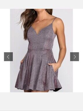 Windsor Sparkling Silver Party Dress Size 7/8